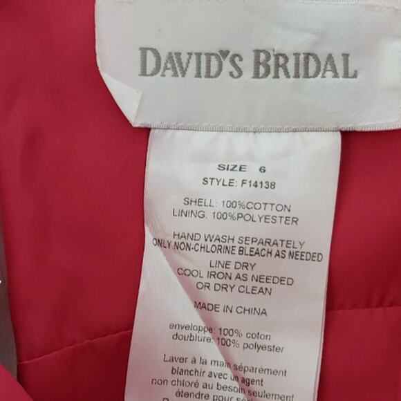 2 For $5 Sale David’s Bridal Berry Spaghetti Strap Cocktail Dress Size 6 - Picture 10 of 13